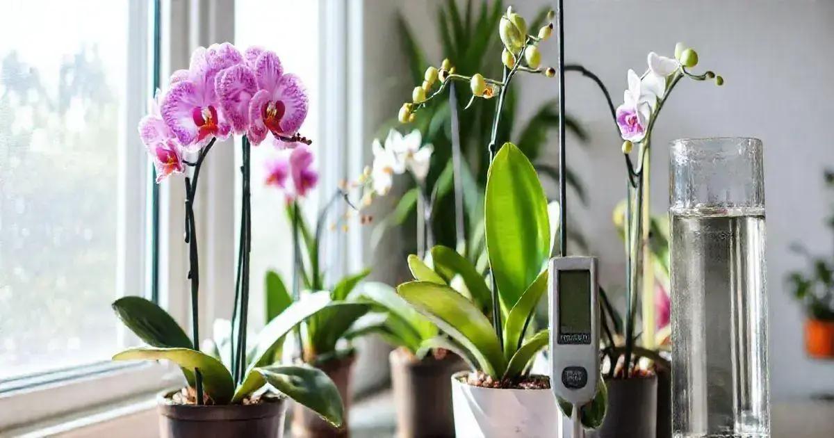 Técnicas de rega e iluminação para orquídeas